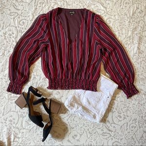 NWOT- VICI - striped smock top